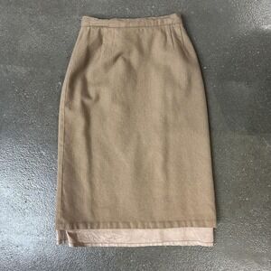 Radcliffe Skirt Womens 12 Brown Wool Pencil Midi Lined Back Slit Office Work